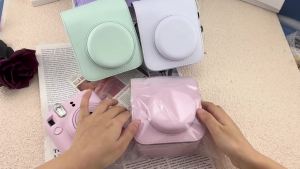 New Fuji Instax12 Solid Color Camera Bag with Iron Buckle Crossbody