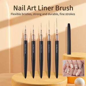 5pcs/set Black Nail Painting Brushes Nail Art Brush Draw Lines Flower Brushes Painting Pen Thin Line Brush Nail Art Liner Brush Ultra-thin Line Detail Drawing Painting Brushes