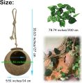 Crested Gecko Coconut Hide Natural Lizard Coco Hut Reptile Hanging Nest Flexible Vine Habitat Decoration Bearded Dragon Terrarium Accessories for Tortoise Chameleon Snake Spider. 