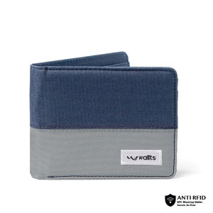 Wallts Keio Navy Stripes - Dompet Kanvas Anti Air Wallts Wanita Dan Pria