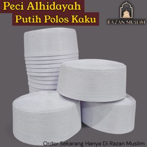 Peci Haji Songkok Haji Al-Hidayah Putih Kopyah Formal Polos Putih