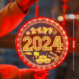 Chinese New Year Decoration CNY 2024 LED Lantern Light Spring Festival Decorative Lights Fu Character Hanging Lights LED Curtain Lamp Luminous Blessing Lights Chinese Hanging Lanterns For Balcony Outdoor Decoration