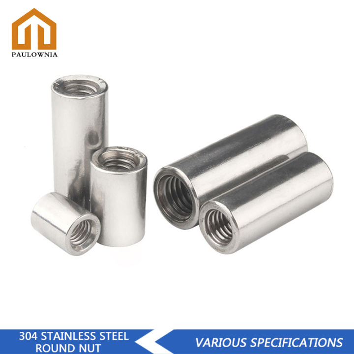 M6 M8 M10 304 Stainless Steel Round Coupling Nuts Extend Long Lead