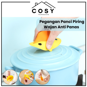 COSY Pegangan Panci Piring Wajan Anti Panas Anti Slip Motif Bebek Sarung Silikon 1 Pasang