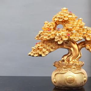 Resin Money Tree - Money Coin Tree,Wealth TreeZhaoCai Tree Handcrafted Premium Quality,Feng Shui Decor Prosperity Charm Resin Fortune Feng Shui Gift