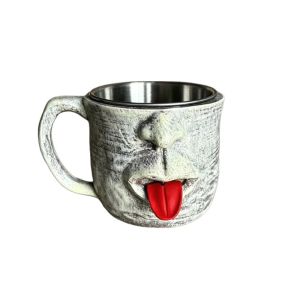 SJJL MALL Fun Teasing Facial Mug Resin Anti Scalding Hot Cold Beverage Cup Creative Novelty Shaking Tongue Coffee Cup For Home Office