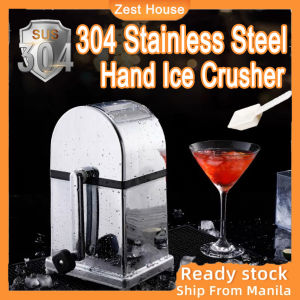 Portable Manual Ice Crusher for Halo Halo Ice Makers Iced Crusher Hand-cranked Ice Crasher Stainless Steel Ice Shaver Machine Snow Crushed Ice Breaking Machine
