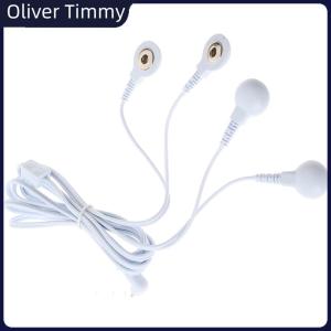 [Oliver Timmy] 1 PC 4-Way Electrode Pads หมื่นหน่วยนำสายไฟเชื่อมต่อเครื่องมือนวด