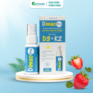 Dimao Pro Oral Spray D3K2 Dạng Xịt - Hỗ Trợ Tăng Chiều Cao Tăng Cường Hấp Thu Canxi Cho Bé 25ml.