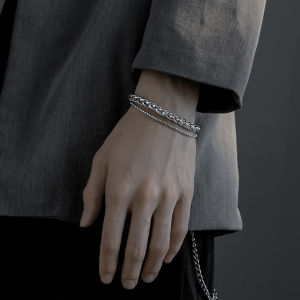 GELANG TANGAN TRENDY 2 LAYER BAHAN TITANIUM ANTI KARAT