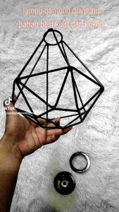 lampu gantung diamond bahan besi kuat dan kokoh