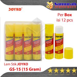 Glue Stick GS-15 Joyko Pendek  1 box isi 12 pcs / Lem Kertas Putar GS 15 Gram / Lem Stik Batang 15 Gr Kecil
