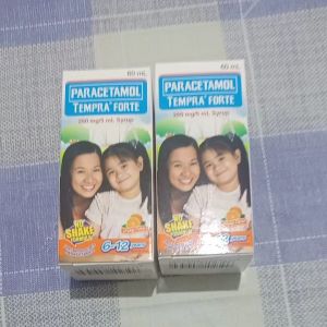 Tempra Forte (Bundle of 2) 6-12years Old Orange Flavor 250 Mg/5 ml Syrup 60 ml X 2 BOTTLES
