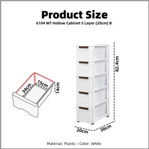 Johor Seller | 5/6/7 Layer Vertical Plastic Drawers Dresser Storage Cabinet