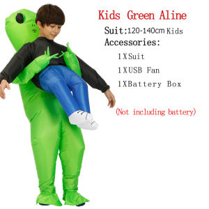 Alien Inflatable Monster Costume Scary Green Alien Cosplay Costume for Halloween Party Festival Stage for Kid