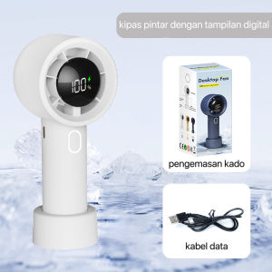 GYT Kipas Angin Mini Kipas Genggam Portabel Kipas turbin dengan kecepatan adjustable LED Display Portable Handheld Fan