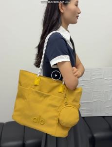 ALO Nylon Tote Bag With Detachable Coin Pouch Women Braided Strap Large Capacity Casual Daily Shoulder Handbag