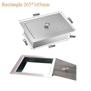 304 Stainless Steel Round Square Rectangle Waste Trash Chute With Knob Lid Cover Countertop Working Top Drop-in