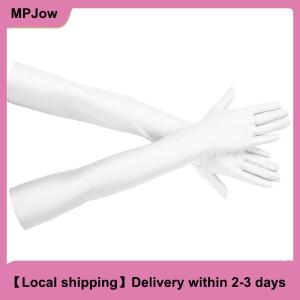 【Local shipping】 High Elastic Spandex Sun Protection Gloves Party Nightclub Wedding Performance Black Gloves