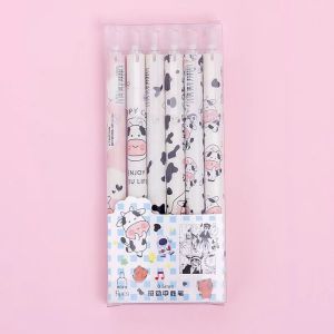 VK 6PCS/Set Kawaii Gel Pen Neutral Cute Ballpoint Retractable Students Writing Cartoon School Supplies
