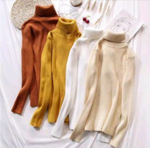 SWEATER KERAH TINGGI WANITA/ATASAN KERAH TINGGI WANITA/SWEATER KOREA ORIGINAL/ATASAN WANITA MURAH