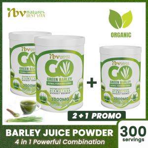 [3 Jars ] Legit Go Green Barley Grass 200G pure Organic 4 in 1 Super Powerful Combination with Malunggay Spirulina & Wheat Grass