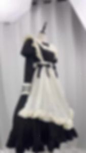 New Lolita long-length plus-size maid outfit black Japanese-style lace maid outfit cute Japanese-style maid for cafes