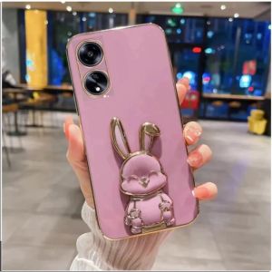 Luxury Softcase for OPPO A78 4G Free Rabbit Phone Holder