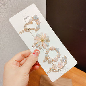 Korean Daisy Rhinestone Hairpins Flower Hair Clip Color Petal Hairpin Buckle Clip Hair Accessories
