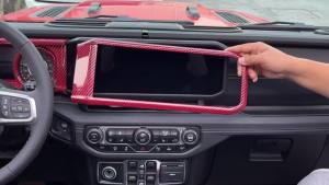 JIDIXIAN Car Dashboard Navigation Panel Decoration Cover for Jeep Wrangler JL for Gladiator JT 2024 Up Interior Accessories