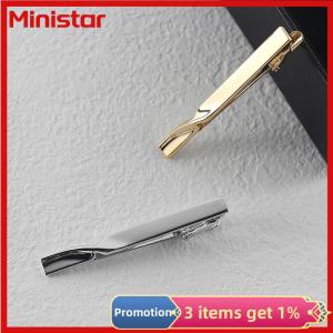 Ministar 1Pc Tie Clip for Men Copper Simple Bar Clasp Fashion Mens Classic Tie Clip