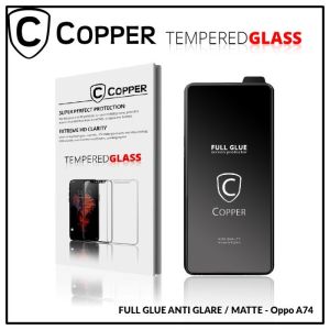 Oppo A74 2021 - COPPER Tempered Glass Full Glue ANTI GLARE - MATTE