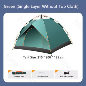 Camping Tent 4 Person Waterproof Double Layer Rainproof Heavy Duty Tent For Camping Two Doors Large Family Tent with Yard