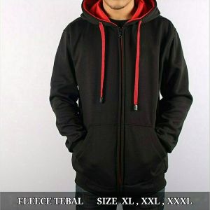 Jaket Jumbo Pria Wanita Big Size Zipper Polos Cewek Cowok Oversize Hitam XL XXL XXXL XXXXL Premium