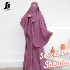 Afhadahijrah - Gamis wanita set hijab cadar SHEILLA ROSEBROWN baju dan jilbab instan syari free niqab