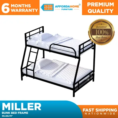 AF Home Miller Bunk Bed Frame | Modern Minimalist Sturdy & Space-Saving