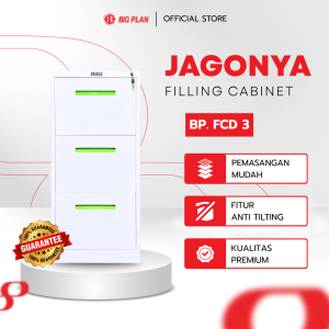 Big Plan Filling Cabinet Besi Baja 3 Susun laci | Lemari Arsip Besi | Lemari Kantor | Kabinet Kantor