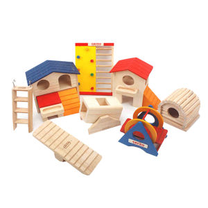 บ้านไม้ธรรมชาติ สําหรับสัตว์เลี้ยง ของเล่นบ้านไม้ ของเล่นหนูแฮมสเตอร์ 7 แบบ บ้านหลบ ที่มุด ที่นอนหนูแฮมเตอร์ ของแต่งกรงแฮมสเตอร์