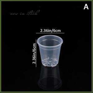 [GN Store] Round Planter Pot Orchid Nursery Container Planter Container Transparent Orchid Container Round Starting Pots