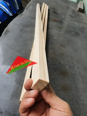 Thanh gỗ thông vuông 2x3cm x dài 1m5-1m2-1m-80cm bào láng 4 mặt dùng làm khung sườn trang trí DIY