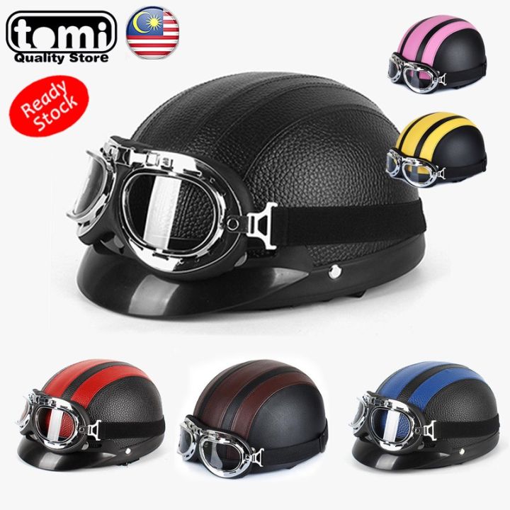 [Malaysia Stock] Harley Helmets Motorcycle Topi Keledar Motosikal Retro