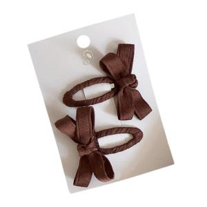 1 Pair Baby Hair Clips Autumn Winter Bowknot Shape Hairclips Infants Hairpins for Girls Side Hair Bangs Hair Accessories