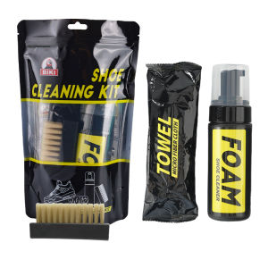 New 3in1 Shoe Cleaner Premium Foam Sneakers Dry Cleaning Kit With Sneaker Brush Towel Set