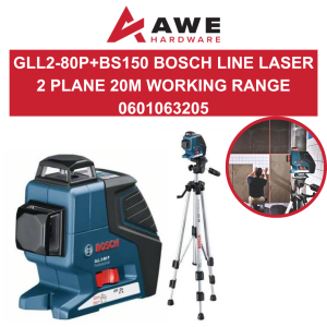 Bosch GLL2-80P+BS150 Line Laser 2 Plane 20M 0601063205 Self Levelling Laser Level Set