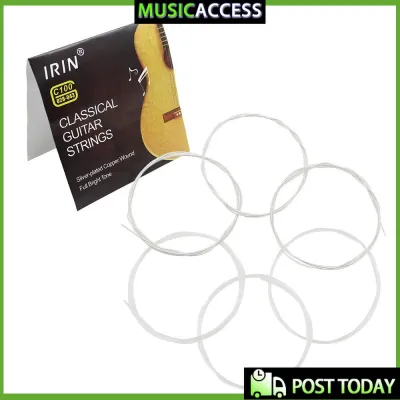 High Quality IRIN C100 6Pcs/Set Classical Guitar Strings Nylon Silver-Plated Copper Wound Classical Guitar Strings