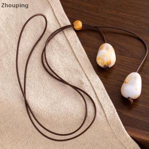 【ZP】Cute สร้อยคอจี้รูปวงรียาวหรูหราระบบป่าไม้สไตล์จีนใหม่เครื่องประดับแฟชั่นสไตล์วินเทจเซนแบบเรียบง่าย