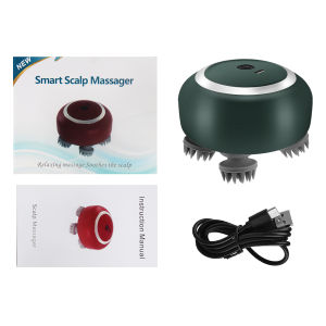 DECINIEE Electric Head Massager Red Light Vibration Mini Head Massage Device Rechargeable Scalp Massager for Head Hair Growth