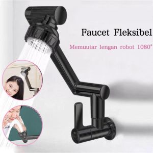 CHUN053634 Universal Joint Kitchen Sink Faucet Anti Splash Flexible Rotating Faucet Durable Rustproof Robot Arm Faucet