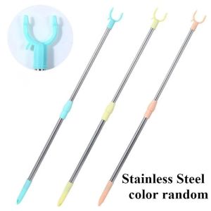 Stainless Steel Clothes Fork Pole Retractable Clothes Rail Pole Clothes Hook Picker Drying Pole