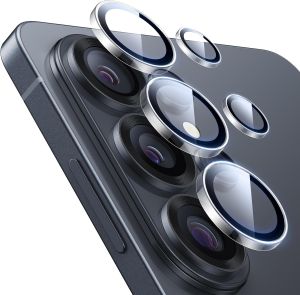 ESR for Samsung Galaxy S24 Ultra Camera Protector Individual Protectors Ultra-Thin Tempered Glass with Aluminum Edging Case Friendly 2 Set Clear